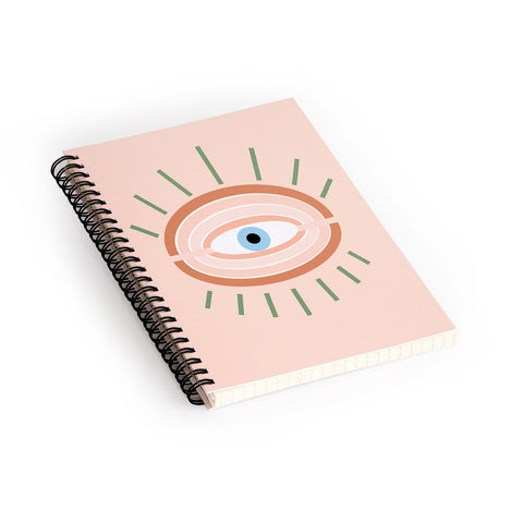 Gale Switzer Retro Evil Eye neutrals Spiral Notebook