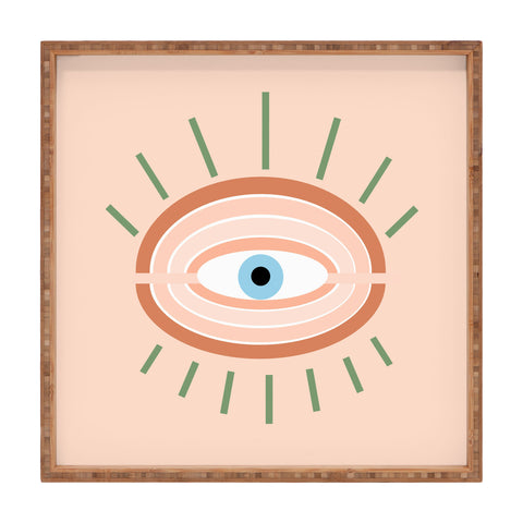 Gale Switzer Retro Evil Eye neutrals Square Tray