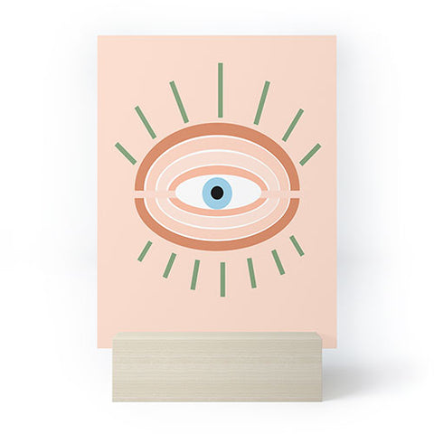 Gale Switzer Retro Evil Eye neutrals Mini Art Print