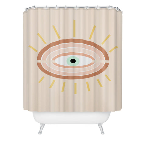 Gale Switzer Retro Evil Eye Shower Curtain