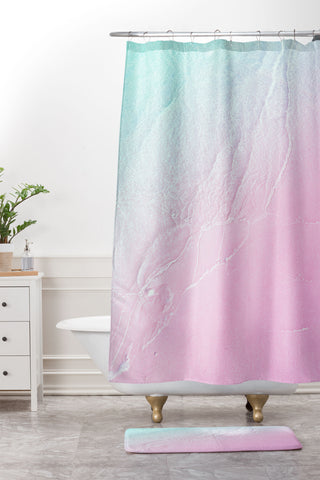 Gale Switzer Seashore violet mist Shower Curtain And Mat