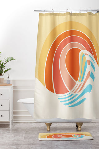Gale Switzer Sun Surf Shower Curtain And Mat