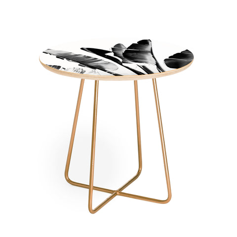 Gale Switzer Traveler Palm bw Round Side Table
