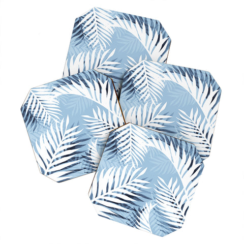 Gale Switzer Tropical Bliss chambray blue Coaster Set