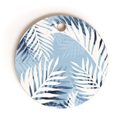 Gale Switzer Tropical Bliss chambray blue Cutting Board Round