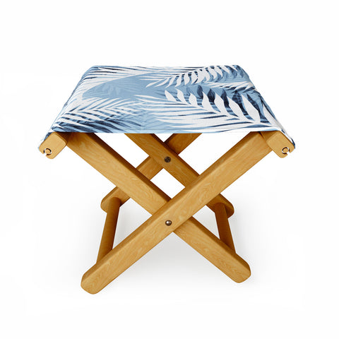 Gale Switzer Tropical Bliss chambray blue Folding Stool