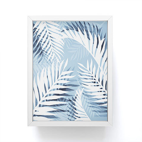 Gale Switzer Tropical Bliss chambray blue Framed Mini Art Print