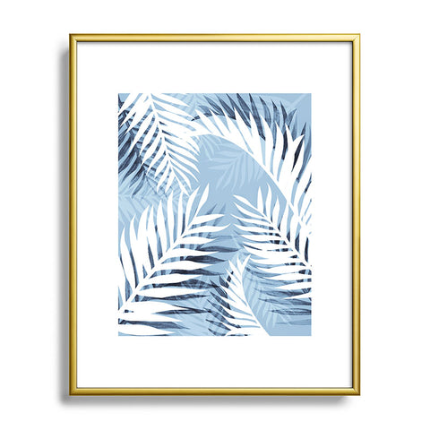 Gale Switzer Tropical Bliss chambray blue Metal Framed Art Print