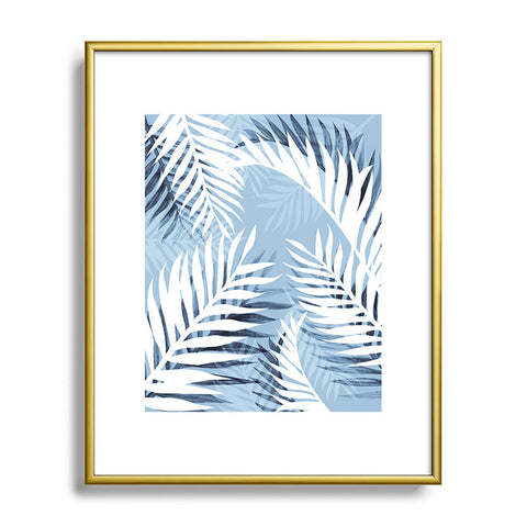 Gale Switzer Tropical Bliss chambray blue Metal Framed Art Print