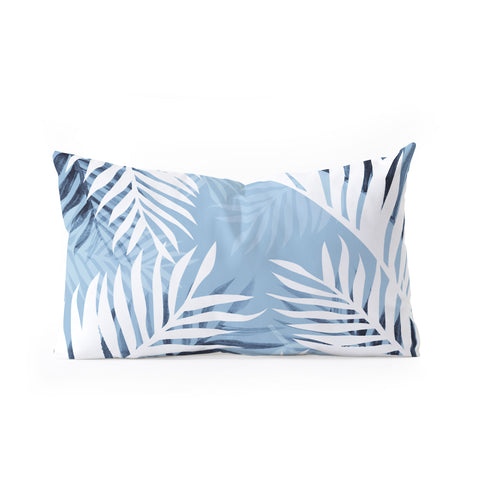 Gale Switzer Tropical Bliss chambray blue Oblong Throw Pillow