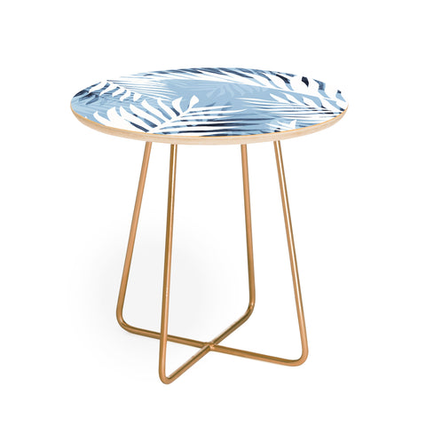 Gale Switzer Tropical Bliss chambray blue Round Side Table