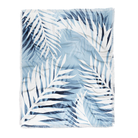Gale Switzer Tropical Bliss chambray blue Throw Blanket