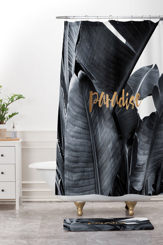 Gale Switzer Tropical Paradise copper Shower Curtain And Mat