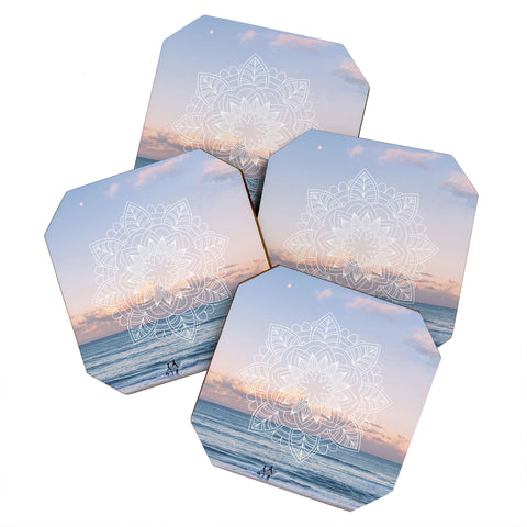 Gale Switzer Twilight Surf Mandala Coaster Set