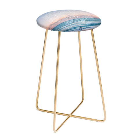 Gale Switzer Twilight Surf Mandala Counter Stool