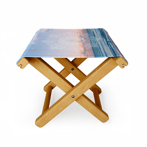 Gale Switzer Twilight Surf Mandala Folding Stool