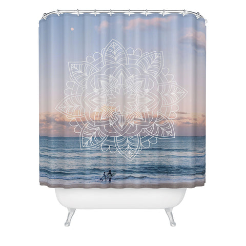 Gale Switzer Twilight Surf Mandala Shower Curtain