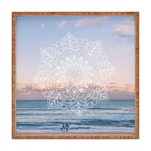 Gale Switzer Twilight Surf Mandala Square Tray