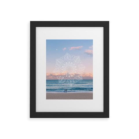 Gale Switzer Twilight Surf Mandala Framed Art Print