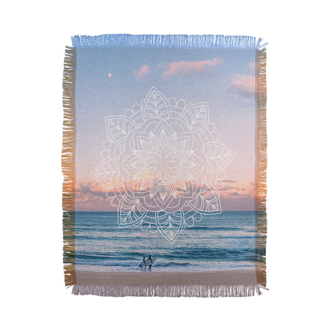 Gale Switzer Twilight Surf Mandala Throw Blanket