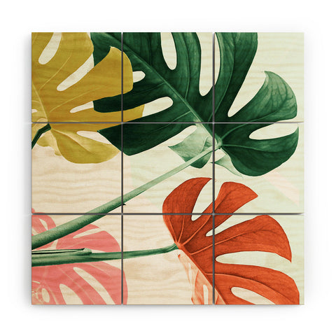 Gale Switzer Urban Jungle leaves Wood Wall Mural