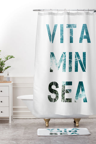 Gale Switzer Vitamin Sea Shower Curtain And Mat