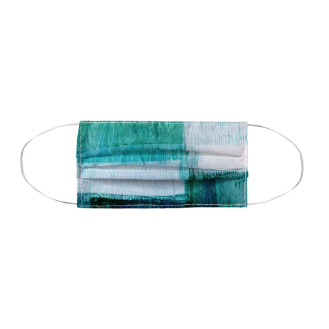 GalleryJ9 Aqua Blue Geometric Abstract Textured Painting Face Mask