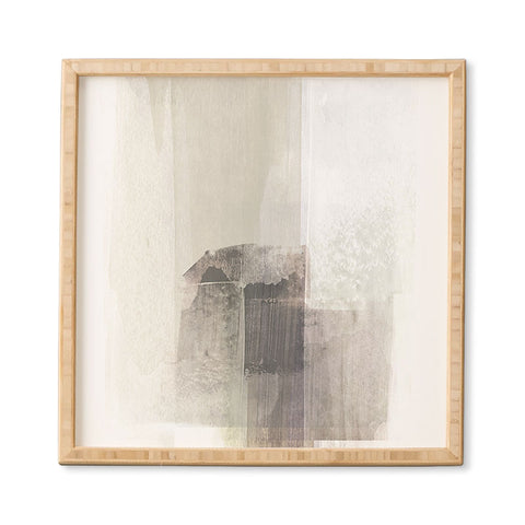 GalleryJ9 Beige and Brown Minimalist Abstract Painting Framed Wall Art