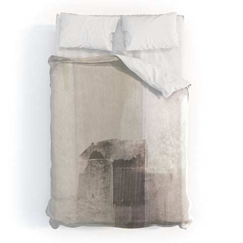 GalleryJ9 Beige and Brown Minimalist Abstract Painting Duvet Cover