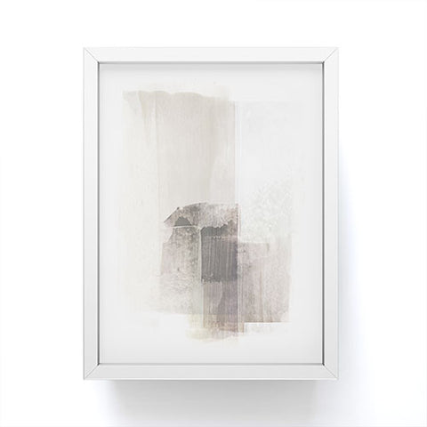 GalleryJ9 Beige and Brown Minimalist Abstract Painting Framed Mini Art Print