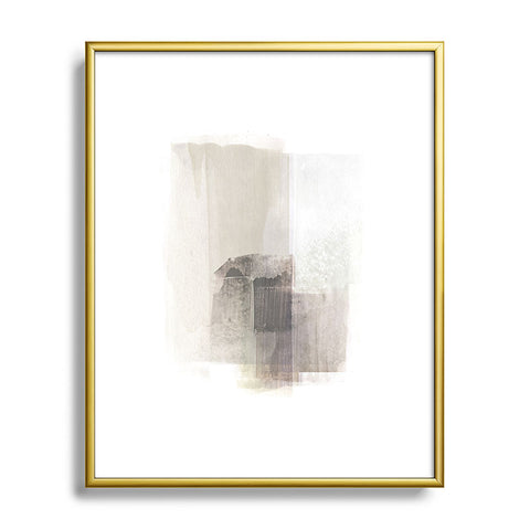 GalleryJ9 Beige and Brown Minimalist Abstract Painting Metal Framed Art Print