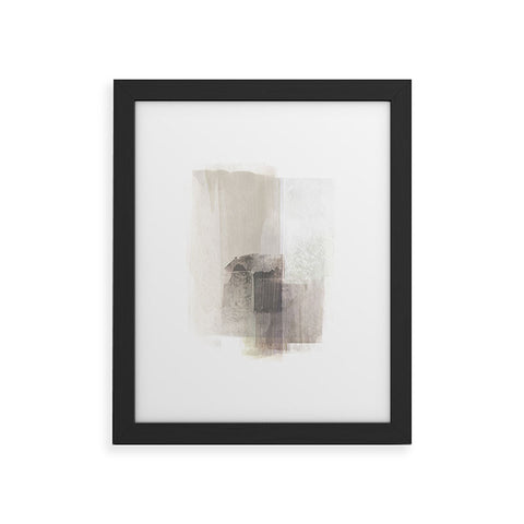 GalleryJ9 Beige and Brown Minimalist Abstract Painting Framed Art Print