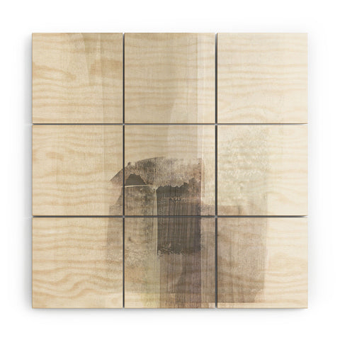 GalleryJ9 Beige and Brown Minimalist Abstract Painting Wood Wall Mural