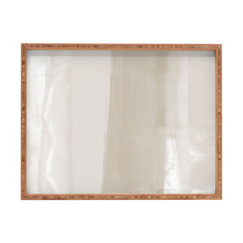 GalleryJ9 Beige Ombre Minimalist Abstract Painting Rectangular Tray