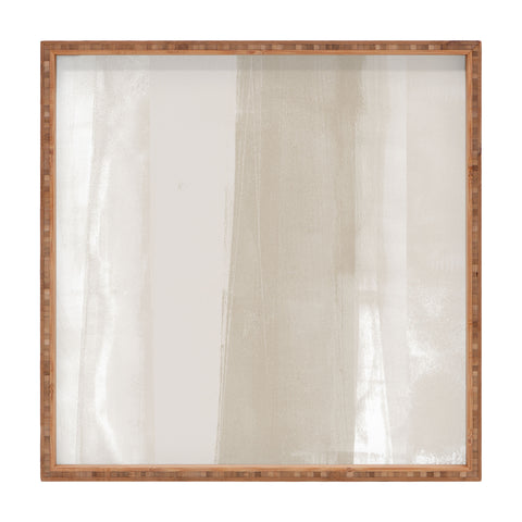 GalleryJ9 Beige Ombre Minimalist Abstract Painting Square Tray