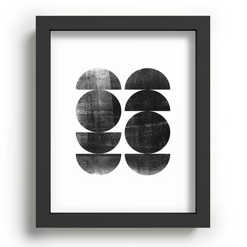 GalleryJ9 Black and White Mid Century Modern Circles Recessed Framing Rectangle