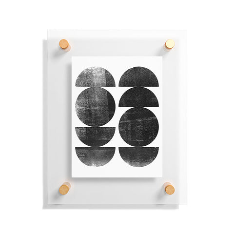 GalleryJ9 Black and White Mid Century Modern Circles Floating Acrylic Print