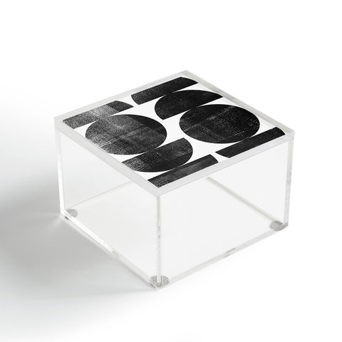GalleryJ9 Black and White Mid Century Modern Circles Acrylic Box