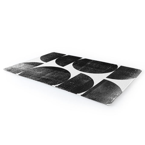 GalleryJ9 Black and White Mid Century Modern Circles Area Rug