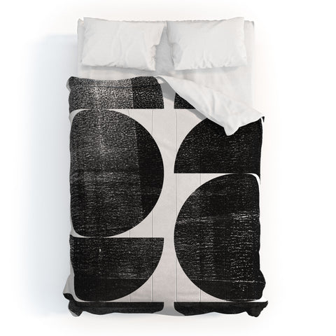 GalleryJ9 Black and White Mid Century Modern Circles Comforter