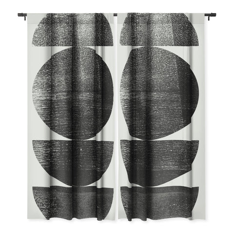 GalleryJ9 Black and White Mid Century Modern Circles Blackout Non Repeat