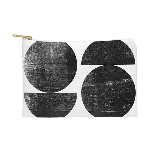 GalleryJ9 Black and White Mid Century Modern Circles Pouch