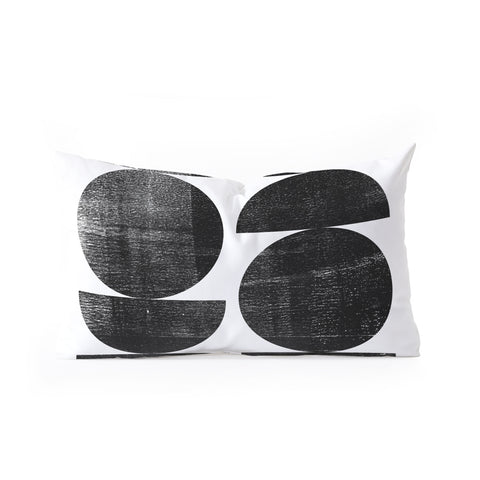 GalleryJ9 Black and White Mid Century Modern Circles Oblong Throw Pillow