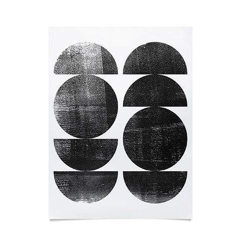 GalleryJ9 Black and White Mid Century Modern Circles Poster