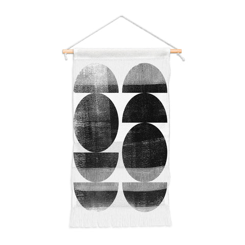 GalleryJ9 Black and White Mid Century Modern Circles Wall Hanging Portrait