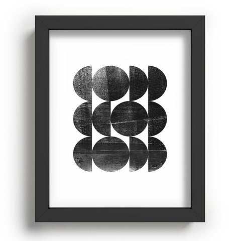 GalleryJ9 Black and White Mid Century Modern Op Art Recessed Framing Rectangle