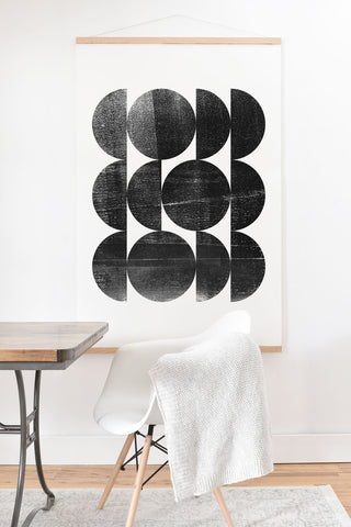 GalleryJ9 Black and White Mid Century Modern Op Art Art Print And Hanger