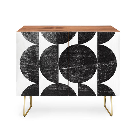 GalleryJ9 Black and White Mid Century Modern Op Art Credenza