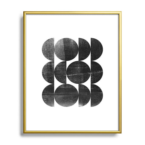GalleryJ9 Black and White Mid Century Modern Op Art Metal Framed Art Print