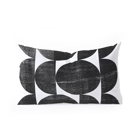 GalleryJ9 Black and White Mid Century Modern Op Art Oblong Throw Pillow